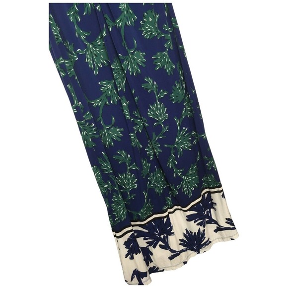 A Pea In The Pod Maternity Sleeveless Knot Front Leaf Stretch Maxi Dress Blue M - Picture 4 of 10